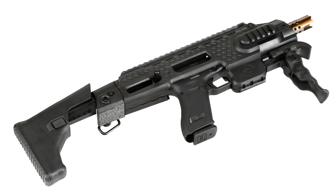 APS Caribe Carbine Conversion Kit f. TM / KSC / WE / VFC G17 / G18C GBB Pistolen schwarz Bild 5