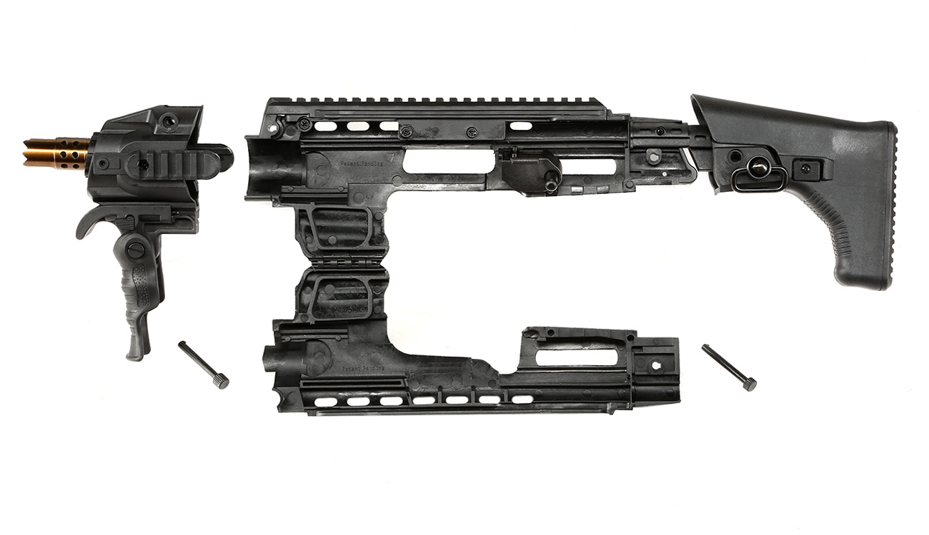 APS Caribe Carbine Conversion Kit f. TM / KSC / WE / VFC G17 / G18C GBB Pistolen schwarz Bild 8