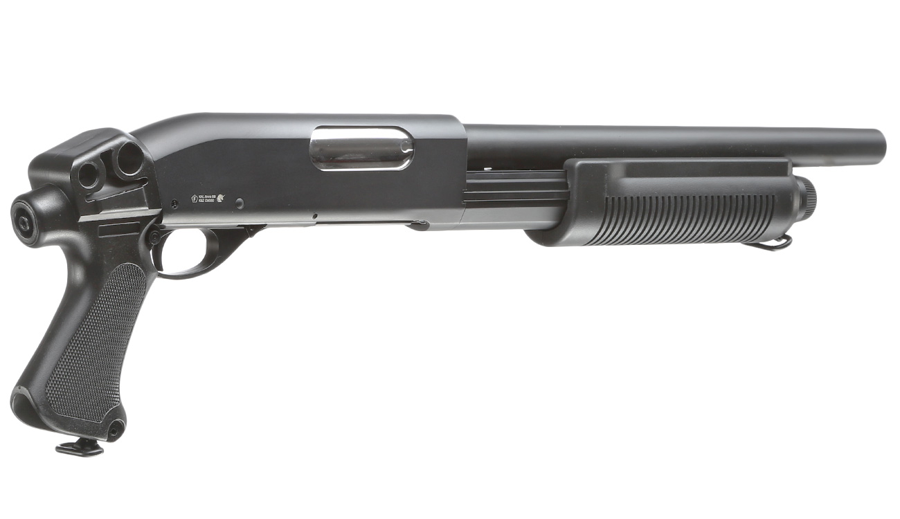 Cyma M870 Combat Shotgun Short-Type Tri-Barrel Vollmetall Springer 6mm BB schwarz Bild 3