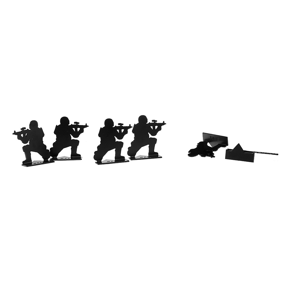 Double Bell Soldiers Stand em Up Combat Targets Metall-Schiefiguren 6 Stck schwarz Bild 1