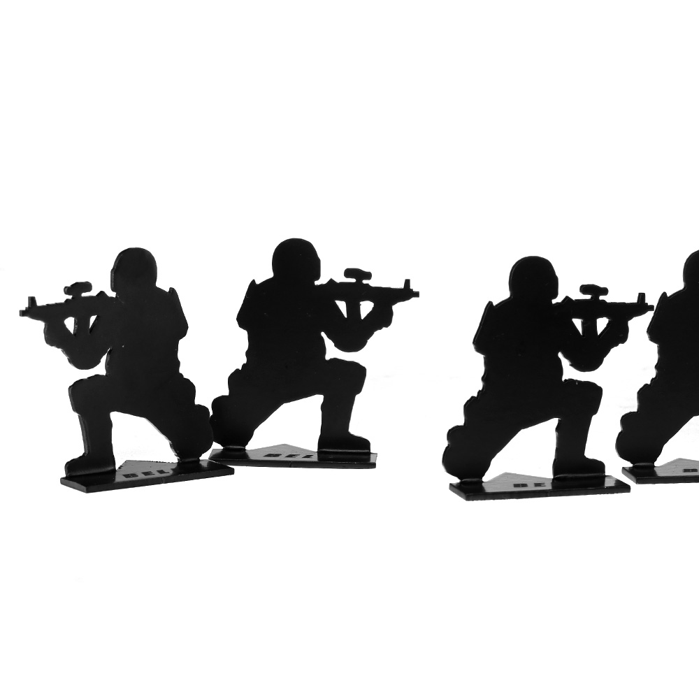 Double Bell Soldiers Stand em Up Combat Targets Metall-Schießfiguren 6 Stück schwarz Bild 3
