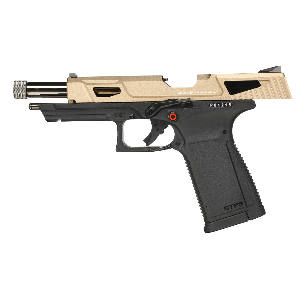 G&G GTP9 MS Airsoftpistole mit Metallschlitten GBB 6mm BB Desert Tan inkl. Pistolenkoffer Bild 1