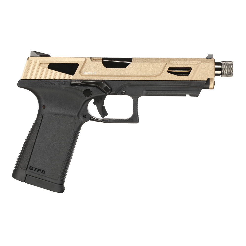 G&G GTP9 MS mit Metallschlitten GBB 6mm BB Desert Tan inkl. Pistolenkoffer Bild 2