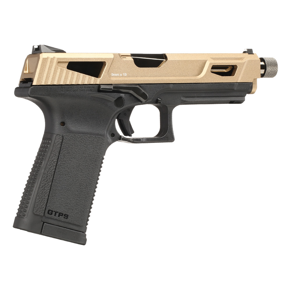 G&G GTP9 MS Airsoftpistole mit Metallschlitten GBB 6mm BB Desert Tan inkl. Pistolenkoffer Bild 3