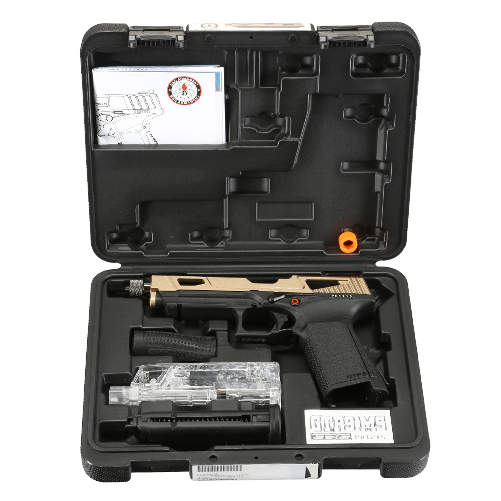 G&G GTP9 MS Airsoftpistole mit Metallschlitten GBB 6mm BB Desert Tan inkl. Pistolenkoffer Bild 6