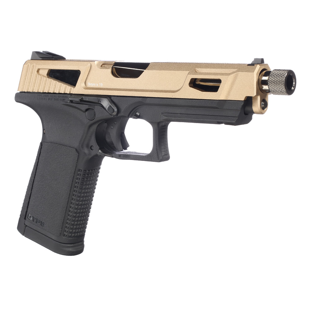 G&G GTP9 MS Airsoftpistole mit Metallschlitten GBB 6mm BB Desert Tan inkl. Pistolenkoffer Bild 7