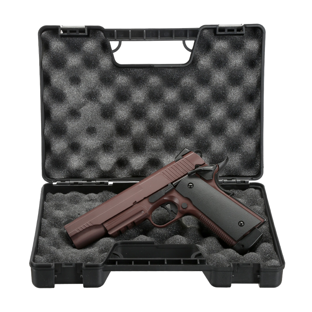 Double Bell M1911 Tactical Vollmetall CO2BB 6mm BB Crimson Brown inkl. Pistolenkoffer Bild 8