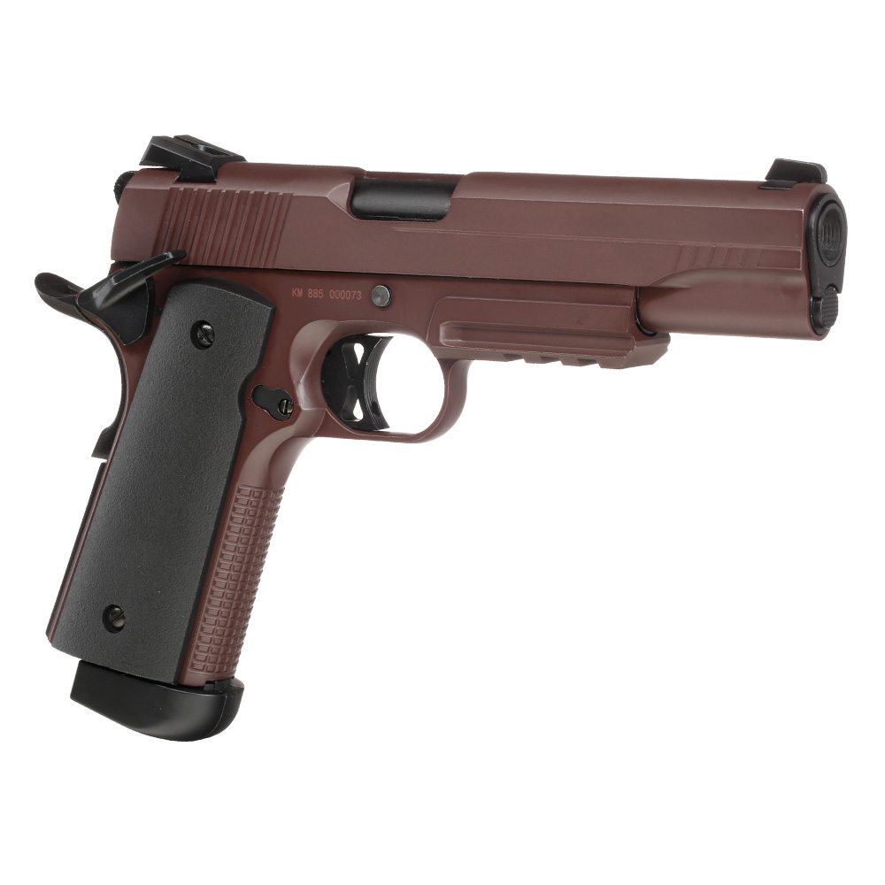 Double Bell M1911 Tactical Vollmetall CO2BB 6mm BB Crimson Brown inkl. Pistolenkoffer Bild 1