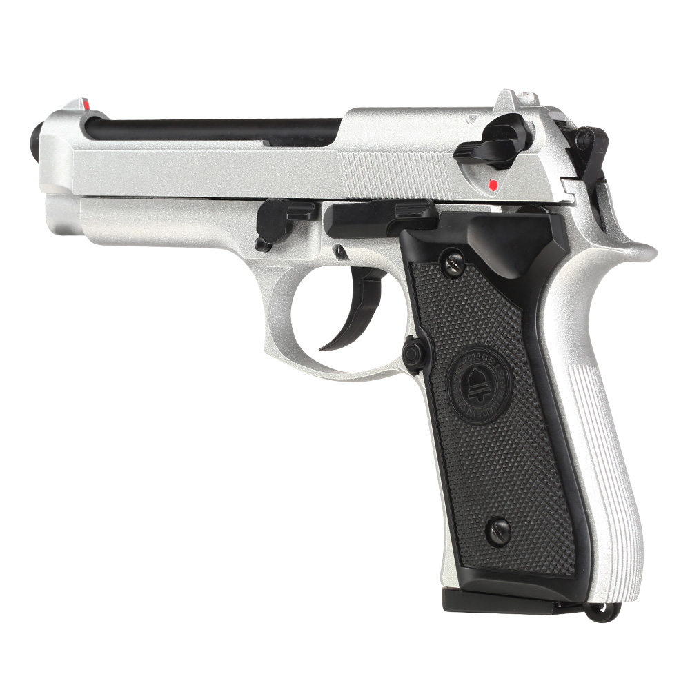 Double Bell M92 Airsoftpistole Vollmetall GBB 6mm BB silber inkl. Pistolenkoffer Bild 10