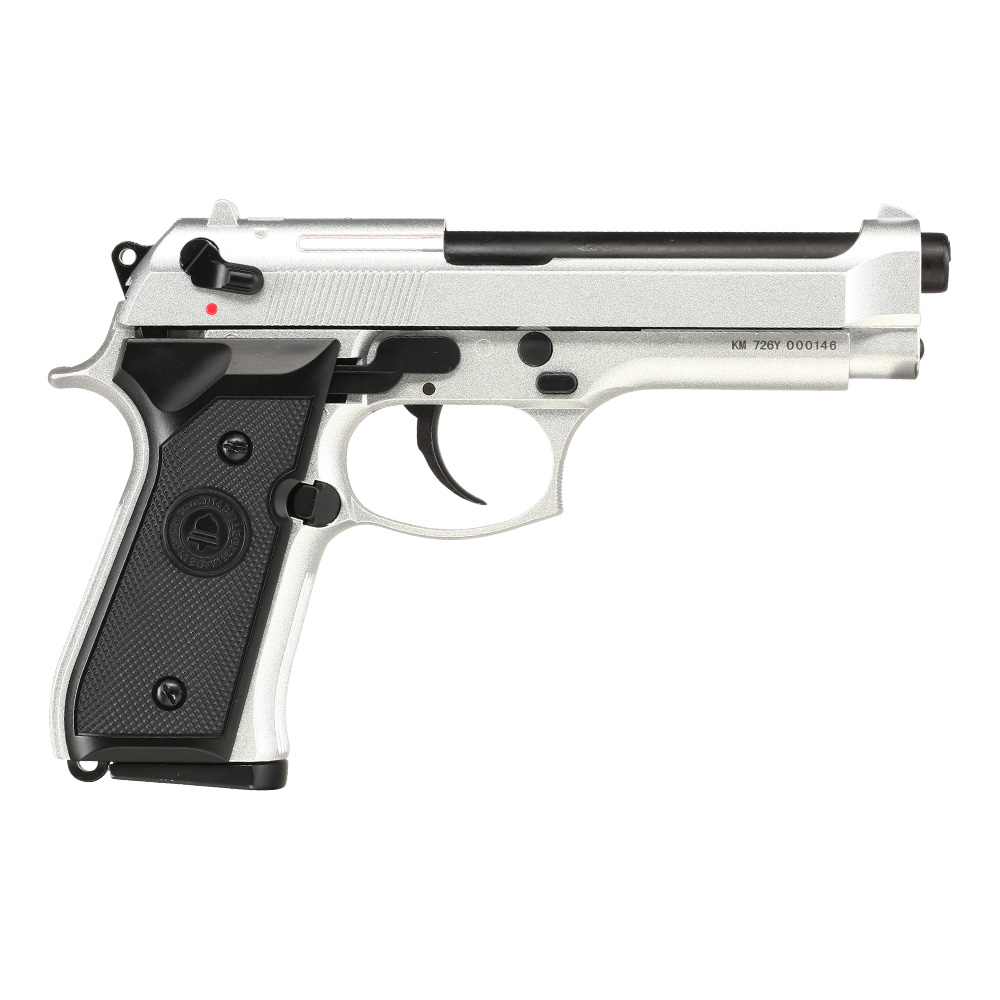 Double Bell M92 Airsoftpistole Vollmetall GBB 6mm BB silber inkl. Pistolenkoffer Bild 3