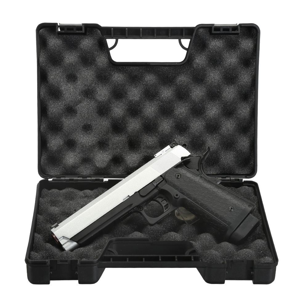 Double Bell Hi-Capa 5.1 Airsoftpistole Vollmetall CO2BB 6mm BB silber / schwarz inkl. Pistolenkoffer Bild 8