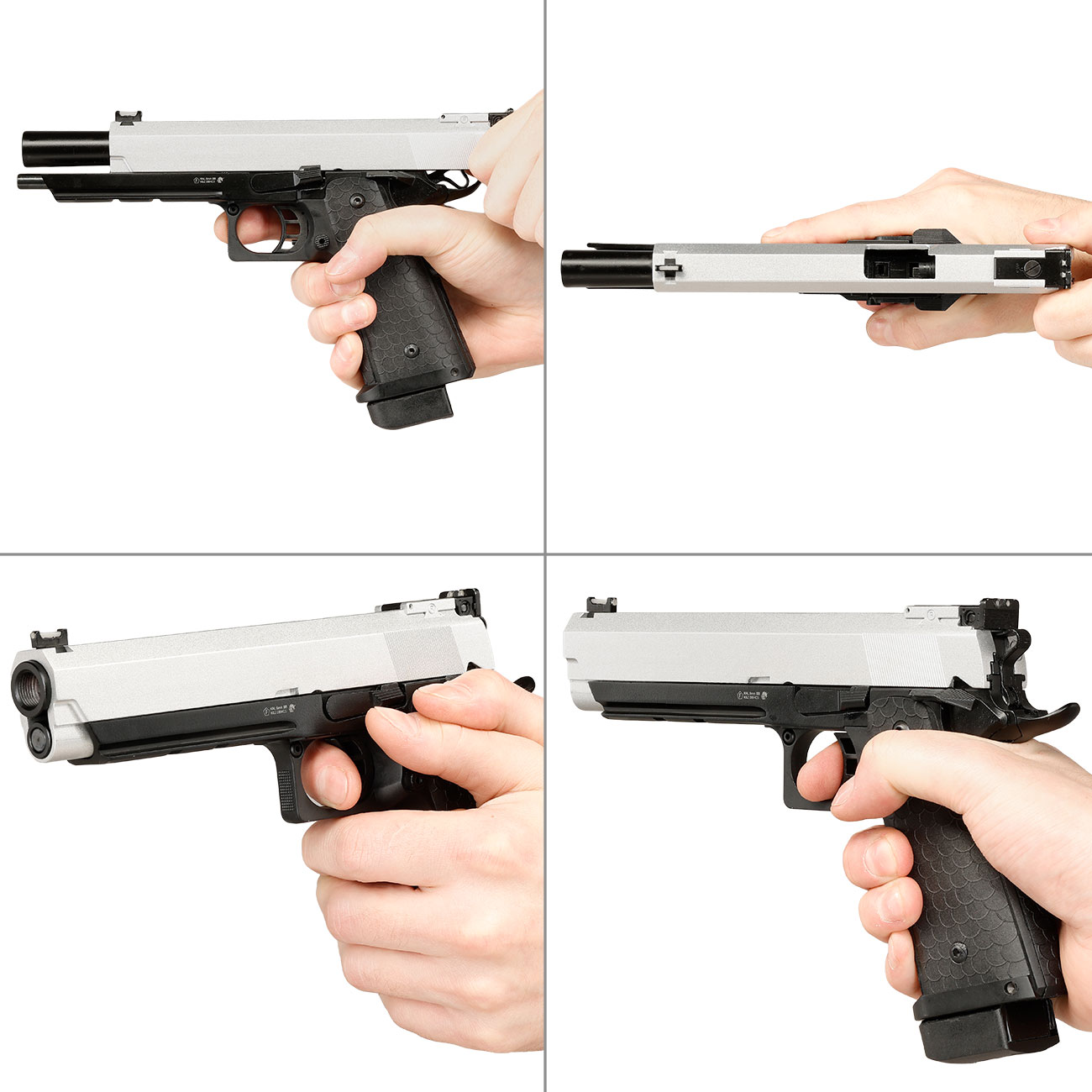 Double Bell Hi-Capa 5.1 Airsoftpistole Vollmetall CO2BB 6mm BB silber / schwarz inkl. Pistolenkoffer Bild 8