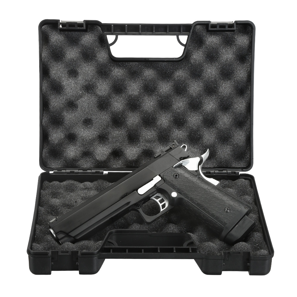 Double Bell Hi-Capa 5.1 Airsoftpistole Vollmetall CO2BB 6mm BB schwarz / silber inkl. Pistolenkoffer Bild 8