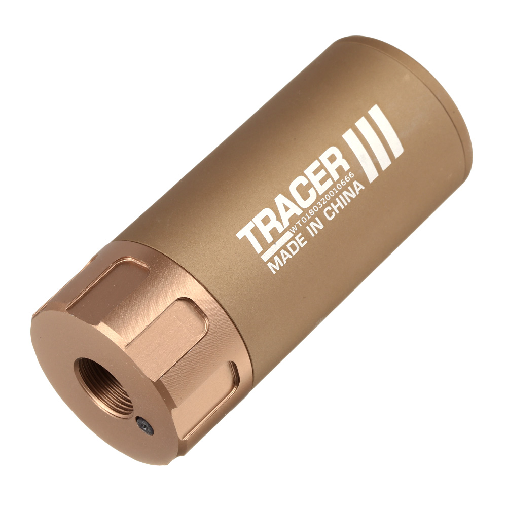 Nuprol Tracer Unit 88mm Silencer Aluminium Tracer Unit inkl. integriertem Akku 14mm- Tan Bild 1
