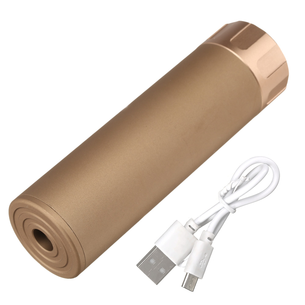 Nuprol Tracer Unit 132mm Silencer Aluminium Tracer Unit inkl. integriertem Akku 14mm- Tan