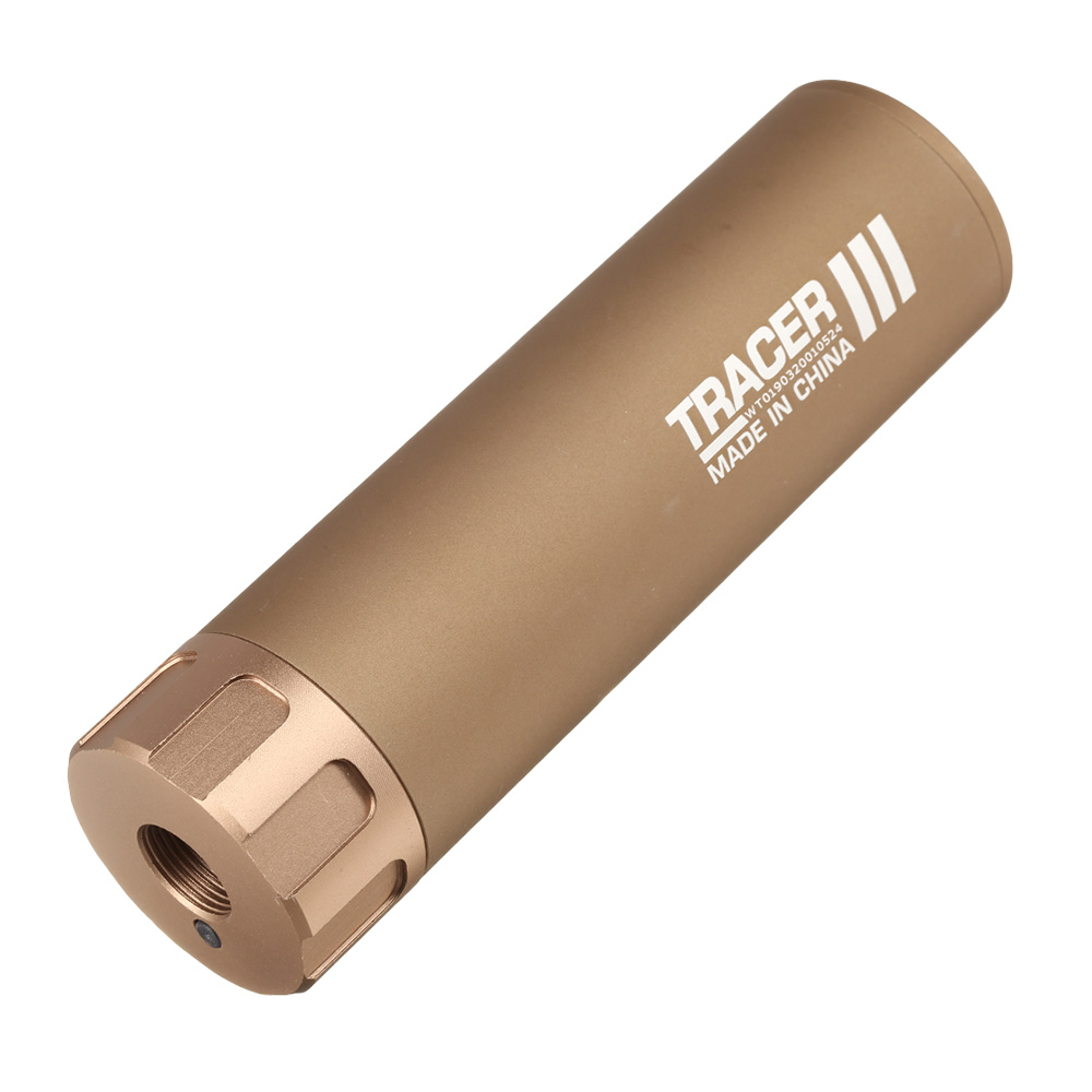 Nuprol Tracer Unit 132mm Silencer Aluminium Tracer Unit inkl. integriertem Akku 14mm- Tan Bild 1