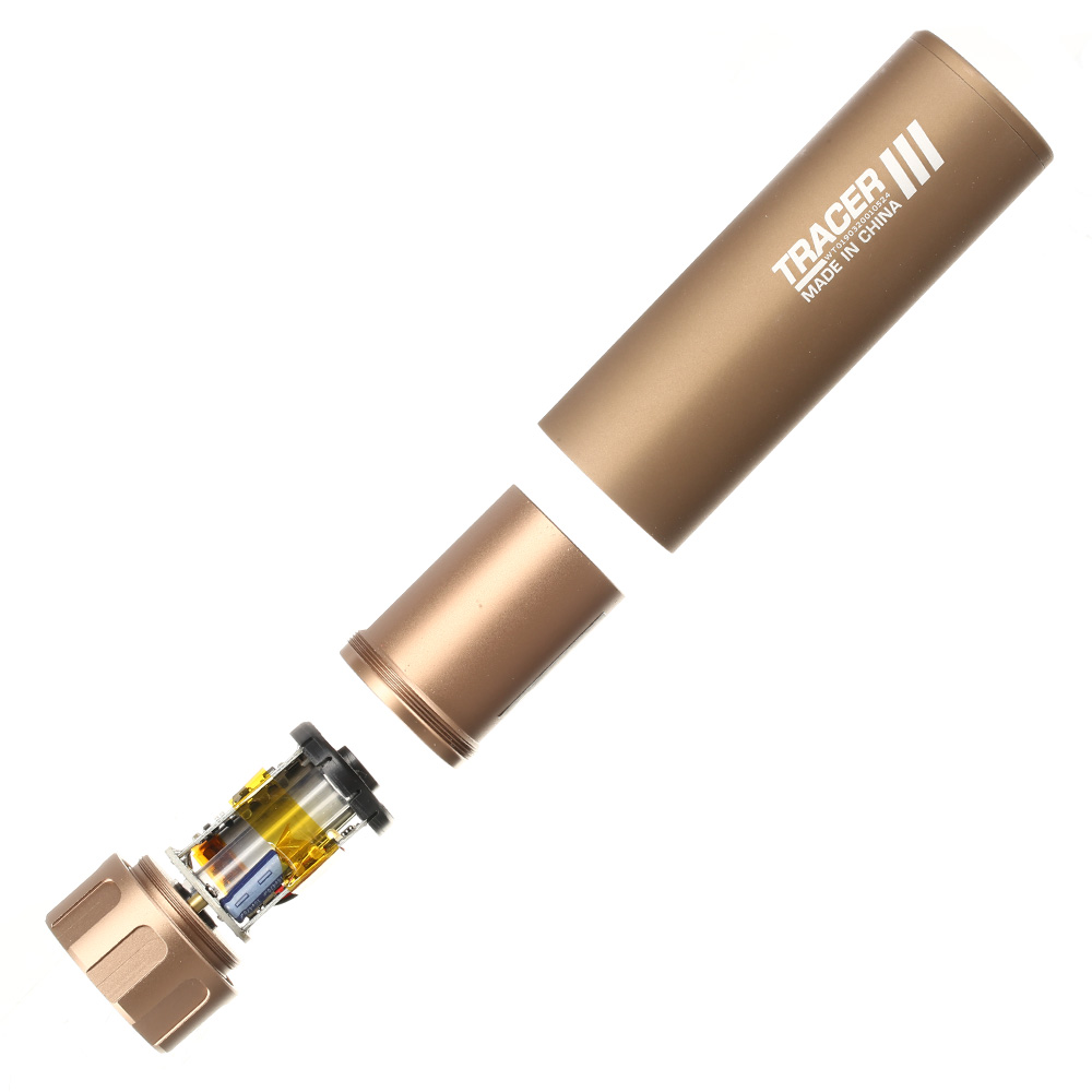 Nuprol Tracer Unit 132mm Silencer Aluminium Tracer Unit inkl. integriertem Akku 14mm- Tan Bild 6