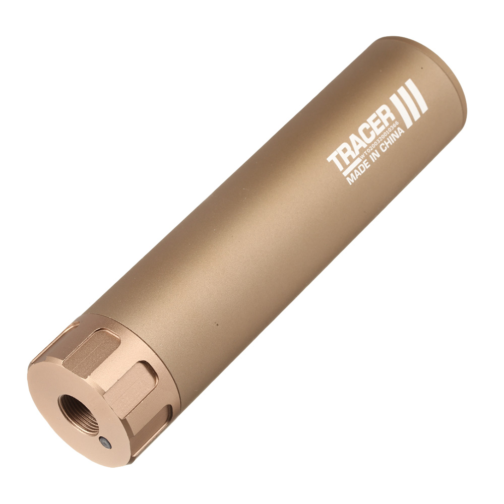 Nuprol Tracer Unit 158mm Silencer Aluminium Tracer Unit inkl. integriertem Akku 14mm- Tan Bild 1