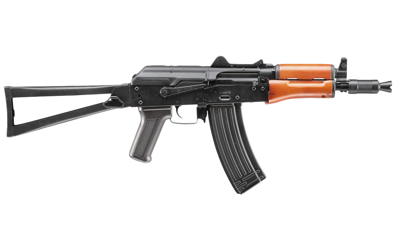 APS AKS-74U Vollmetall Echtholz BlowBack S-AEG 6mm BB schwarz Bild 2