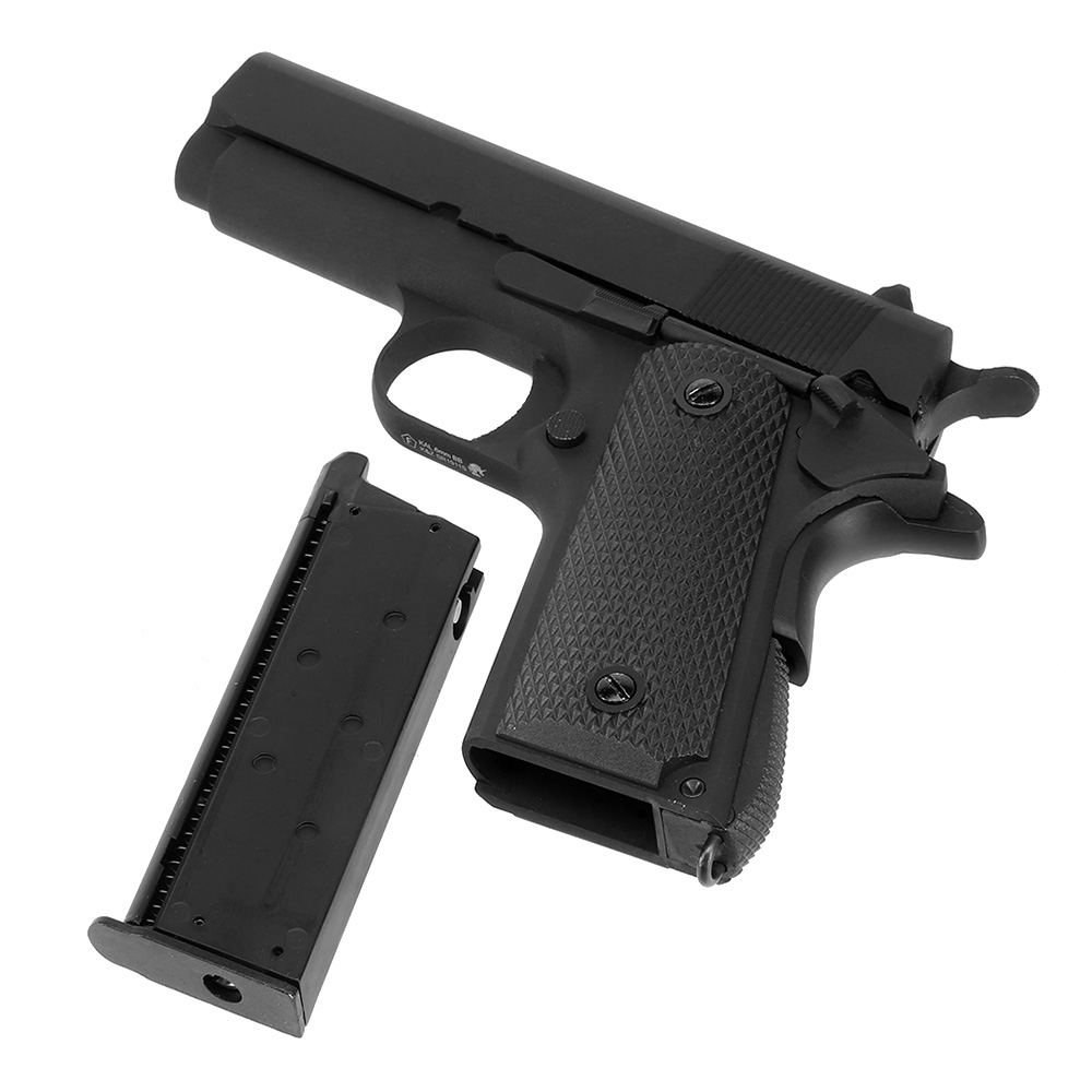 KLI M1911A1 Compact Vollmetall GBB 6mm BB schwarz Bild 6