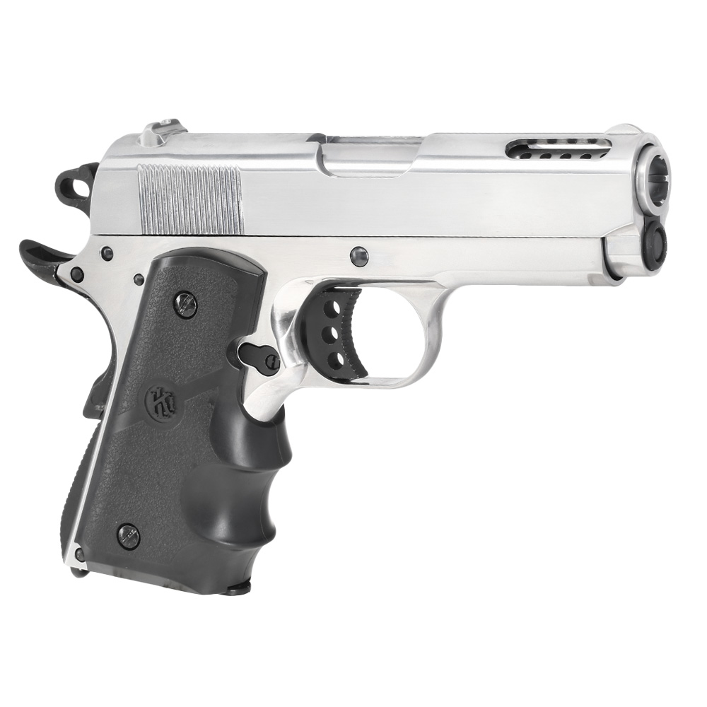 KLI M1911 V10 Ultra Compact Vollmetall GBB 6mm BB Platinum Chrome-Finish Bild 7