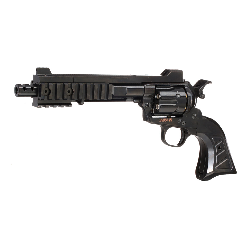 King Arms SAA .45 Devil Killer Custom 6 Zoll Revolver Gas 6mm BB Blackout-Version