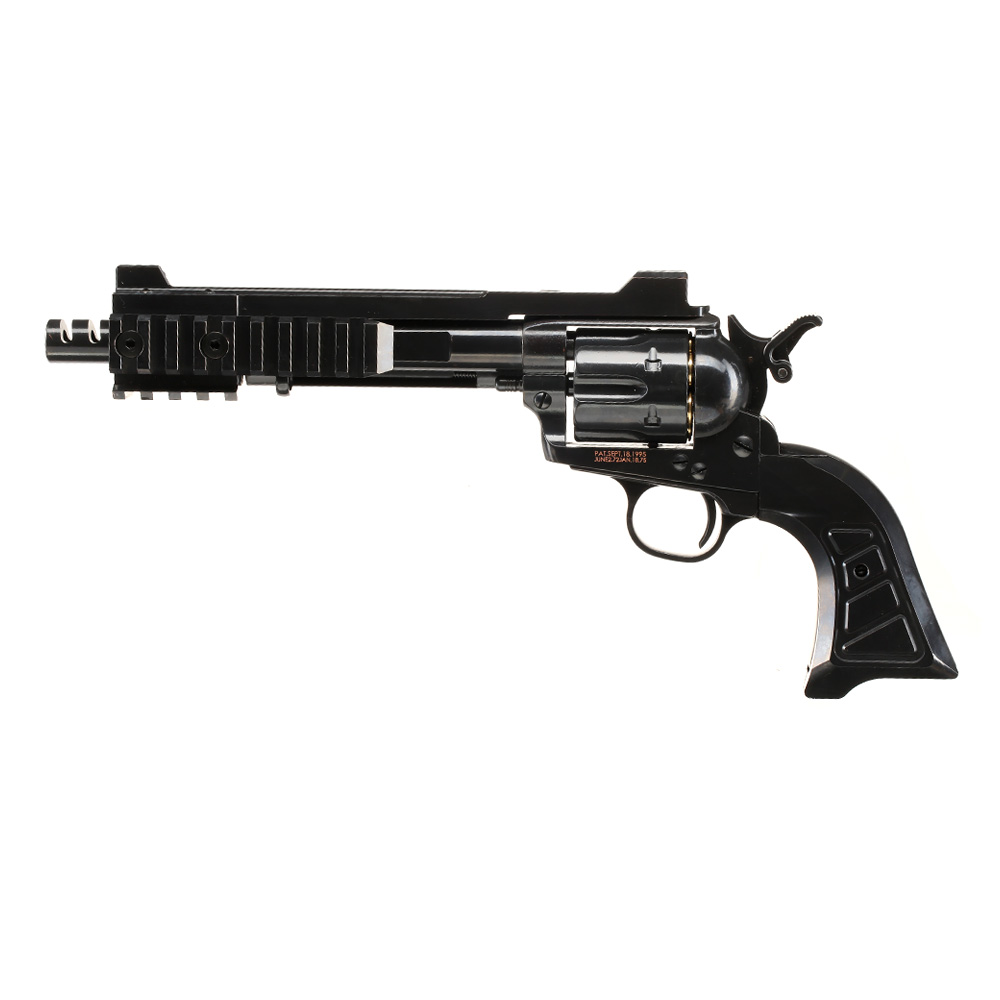 King Arms SAA .45 Devil Killer Custom 6 Zoll Revolver Gas 6mm BB Blackout-Version Bild 1
