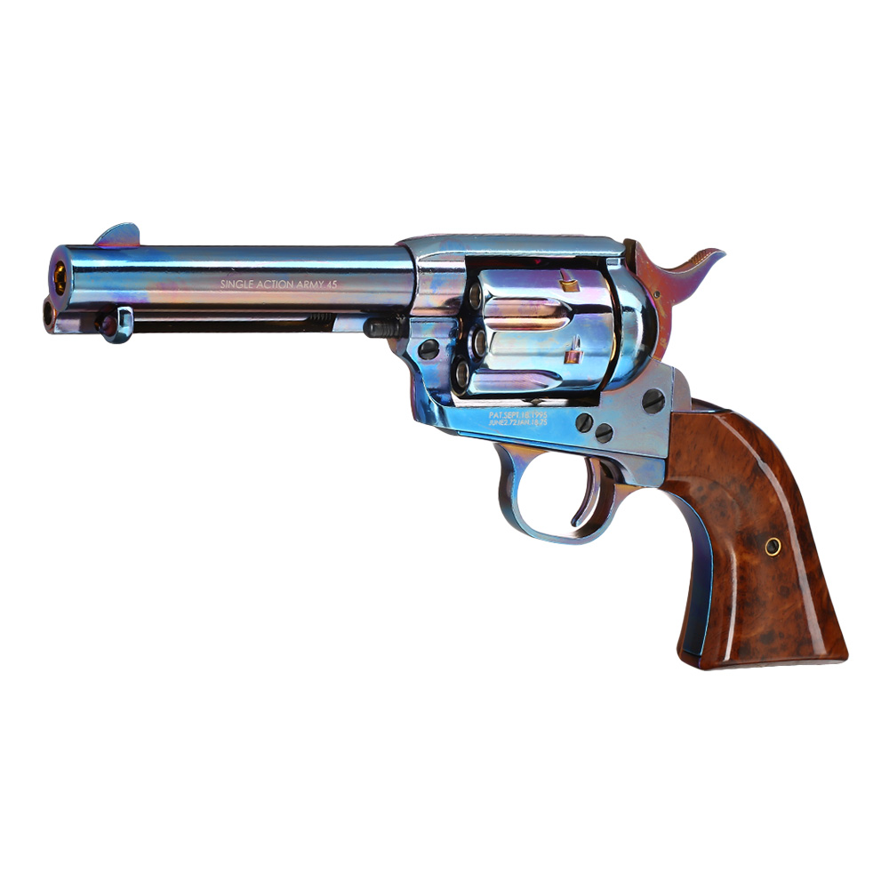 King Arms SAA .45 Peacemaker 4 Zoll Revolver Gas 6mm BB stahlblau