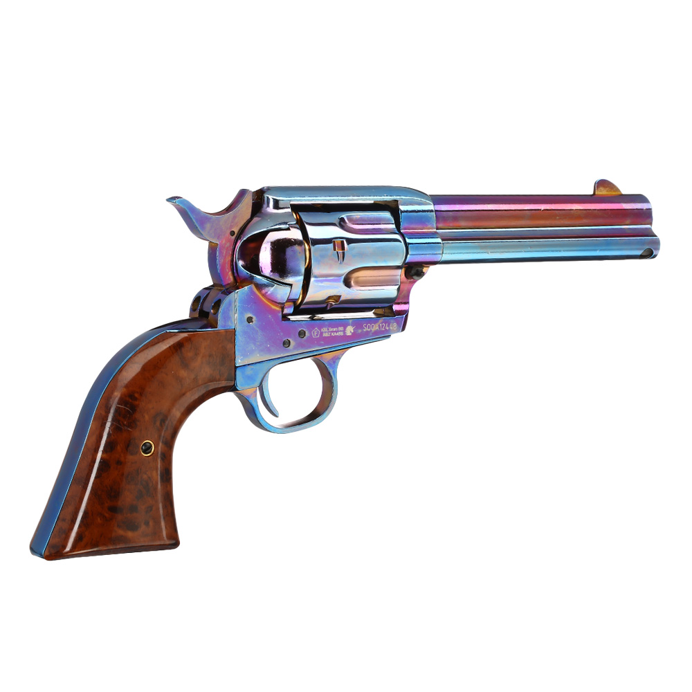 King Arms SAA .45 Peacemaker 4 Zoll Revolver Gas 6mm BB stahlblau Bild 3