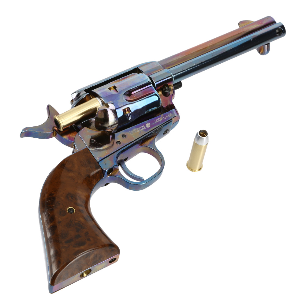 King Arms SAA .45 Peacemaker 4 Zoll Revolver Gas 6mm BB stahlblau Bild 5