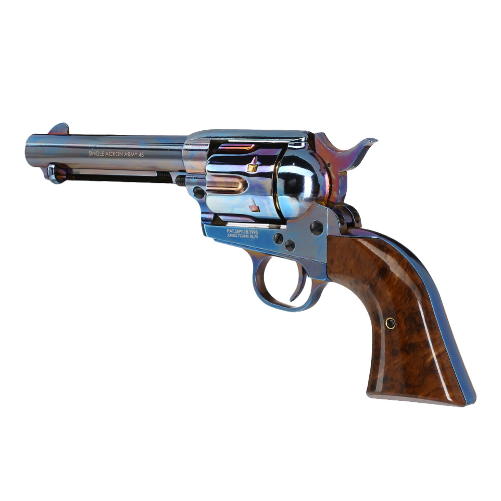 King Arms SAA .45 Peacemaker 4 Zoll Revolver Gas 6mm BB stahlblau Bild 7