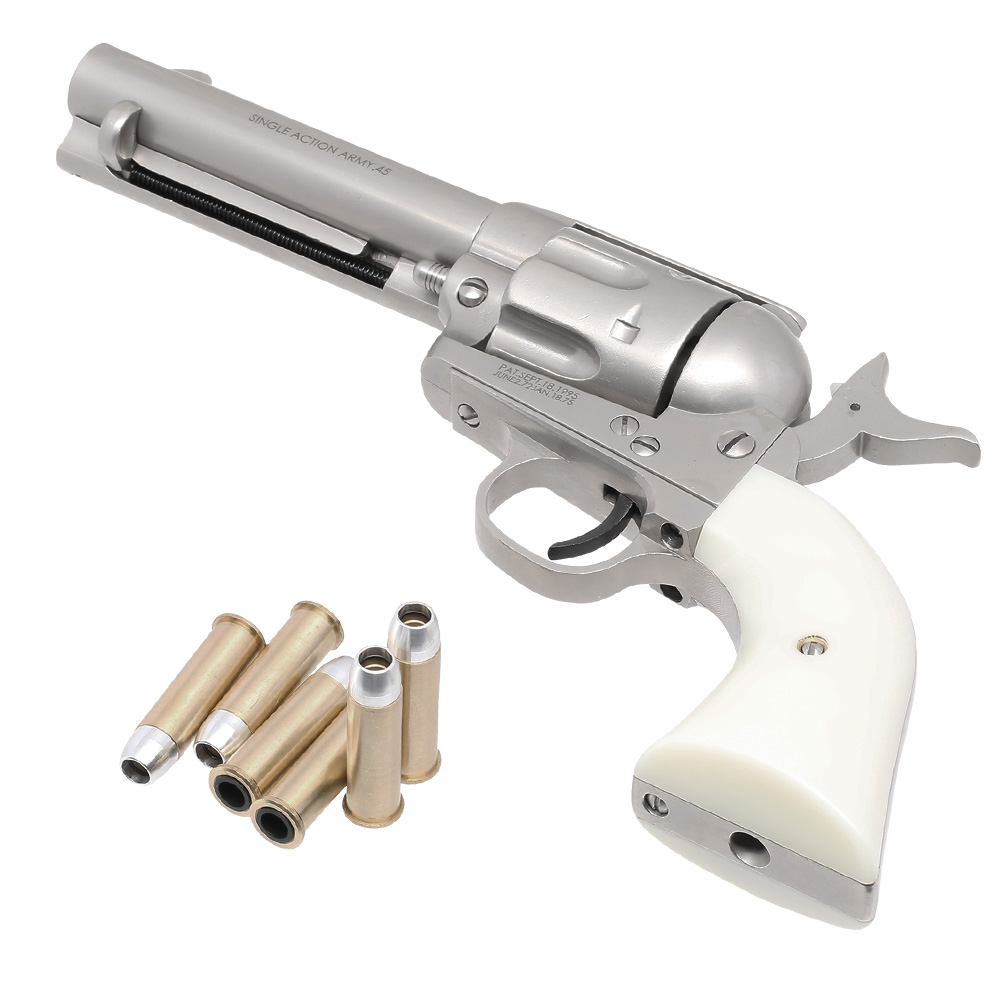 King Arms SAA .45 Peacemaker 4 Zoll Revolver Gas 6mm BB matt silber Bild 4