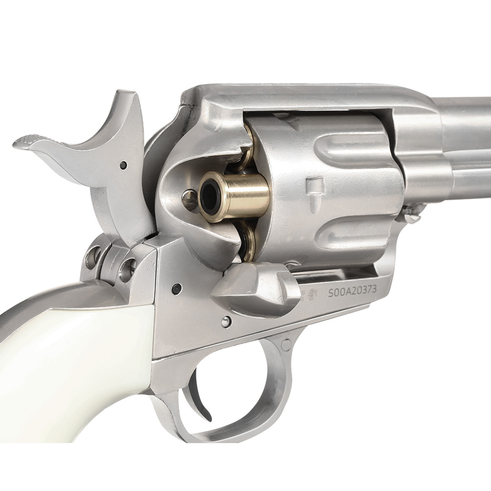 King Arms SAA .45 Peacemaker 4 Zoll Revolver Gas 6mm BB matt silber Bild 6