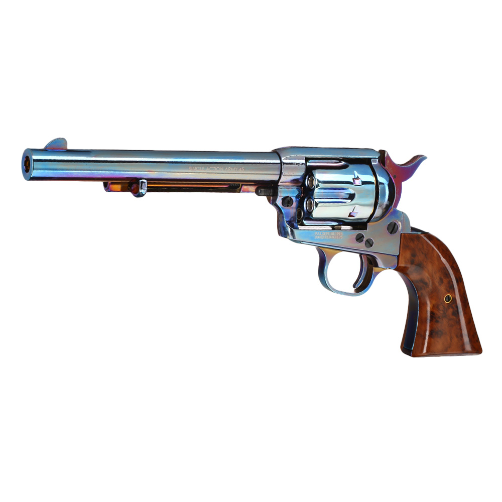 King Arms SAA .45 Peacemaker 6 Zoll Revolver Gas 6mm BB stahlblau