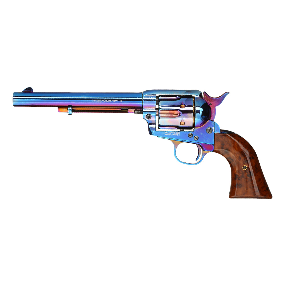 King Arms SAA .45 Peacemaker 6 Zoll Revolver Gas 6mm BB stahlblau Bild 1