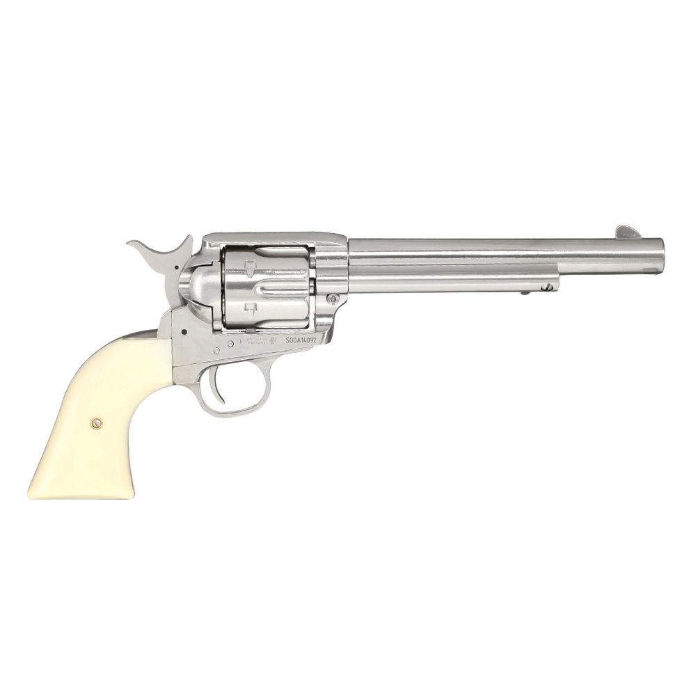 King Arms SAA .45 Peacemaker 6 Zoll Revolver Gas 6mm BB silber-chrome Finish Bild 2