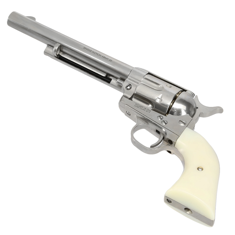 King Arms SAA .45 Peacemaker 6 Zoll Revolver Gas 6mm BB silber-chrome Finish Bild 4