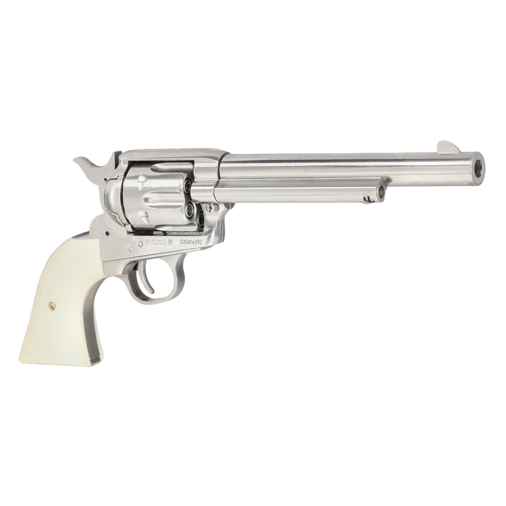 King Arms SAA .45 Peacemaker 6 Zoll Revolver Gas 6mm BB silber-chrome Finish Bild 6
