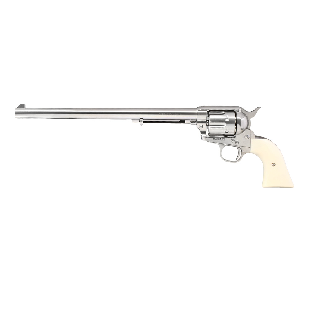 King Arms SAA .45 Peacemaker 11 Zoll Revolver Gas 6mm BB silber-chrome Finish Bild 1