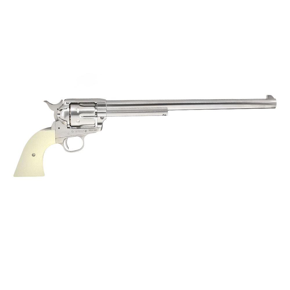 King Arms SAA .45 Peacemaker 11 Zoll Revolver Gas 6mm BB silber-chrome Finish Bild 2