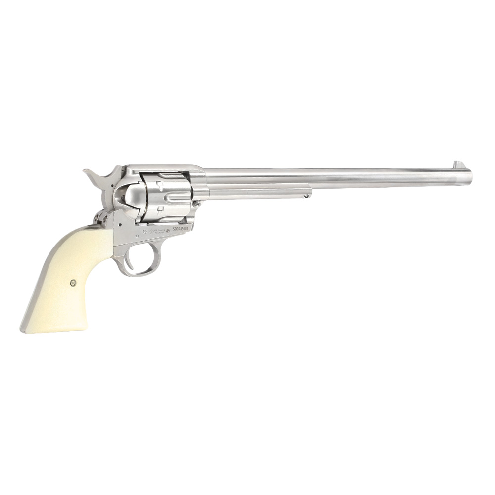 King Arms SAA .45 Peacemaker 11 Zoll Revolver Gas 6mm BB silber-chrome Finish Bild 3