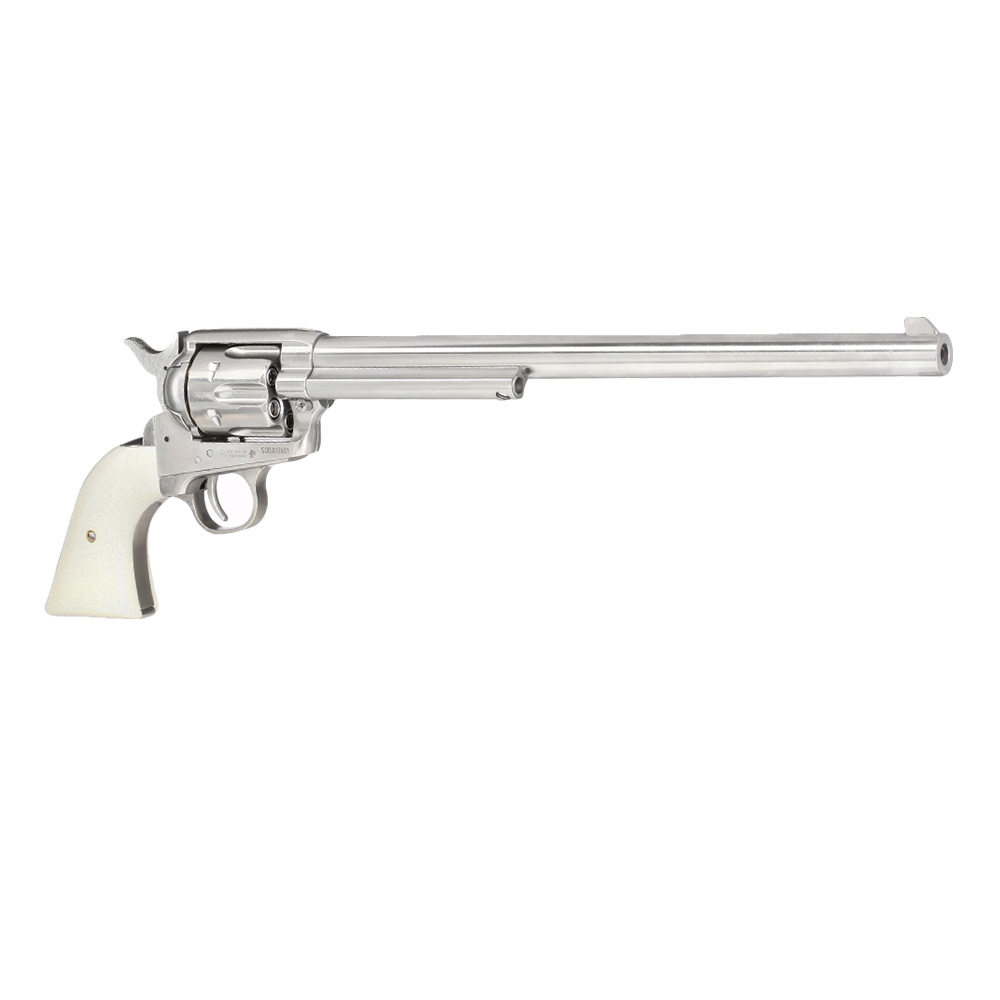King Arms SAA .45 Peacemaker 11 Zoll Revolver Gas 6mm BB silber-chrome Finish Bild 6