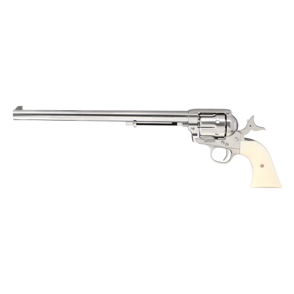 King Arms SAA .45 Peacemaker 11 Zoll Revolver Gas 6mm BB silber-chrome Finish Bild 8