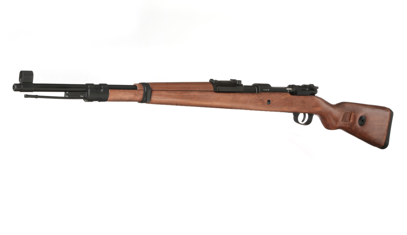 Double Bell Airsoft Karabiner 98K Bolt-Action Springer Gewehr mit Hlsenauswurf 6mm BB Echtholz-Version