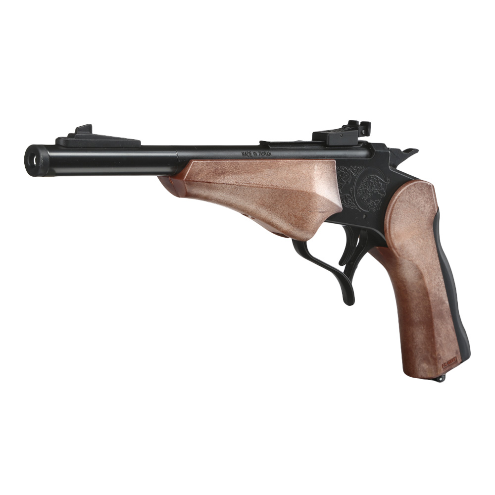 Haw San Contender G2 Pistole Vollmetall CO2 6mm BB schwarz / Holzoptik - Short-Version
