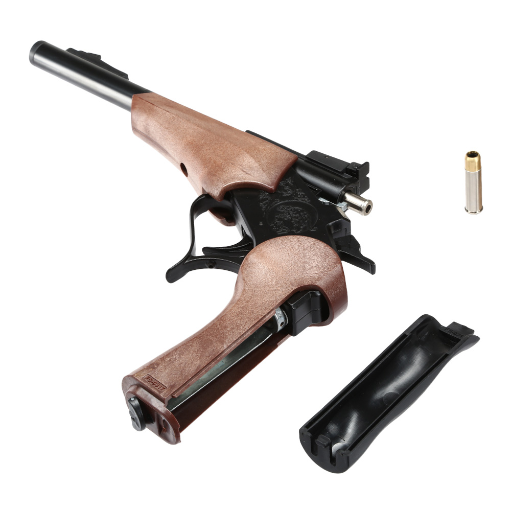 Haw San Contender G2 Pistole Vollmetall CO2 6mm BB schwarz / Holzoptik - Short-Version Bild 1