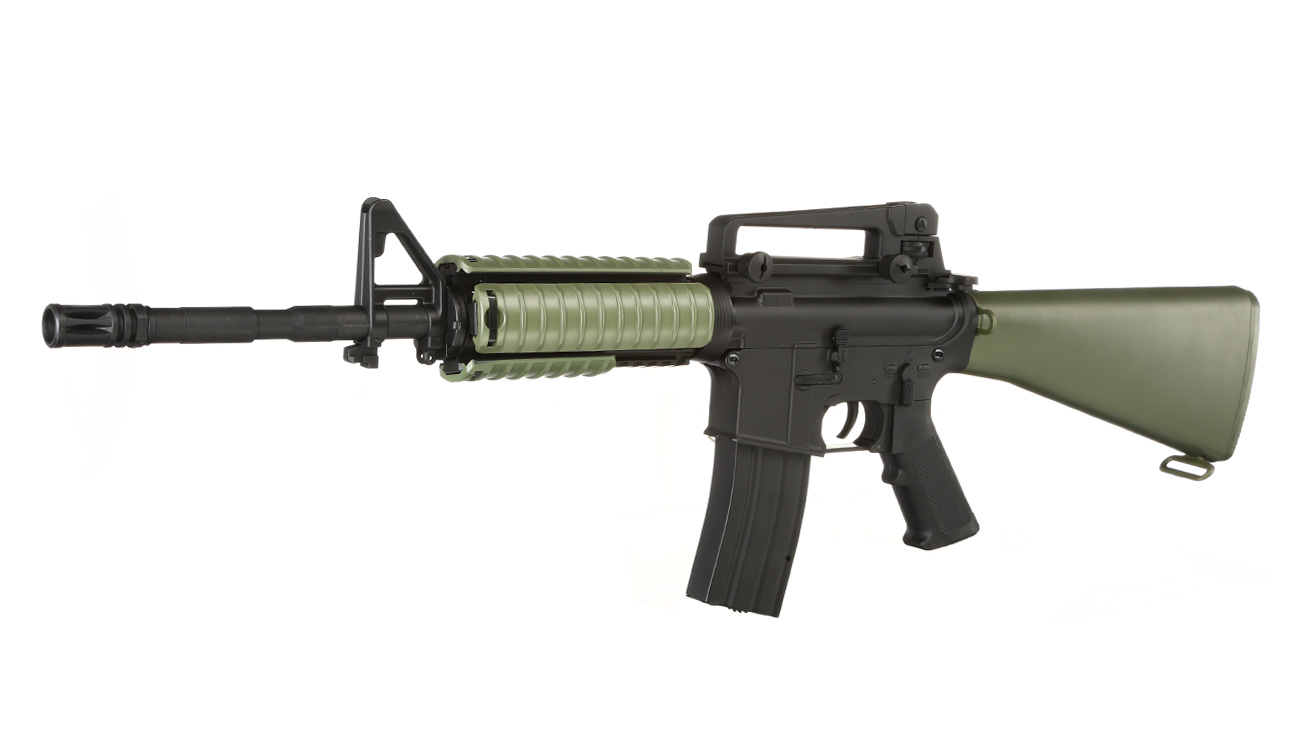 Double Bell M4A1 RIS Rifle Super Sportline AEG 6mm BB schwarz / oliv