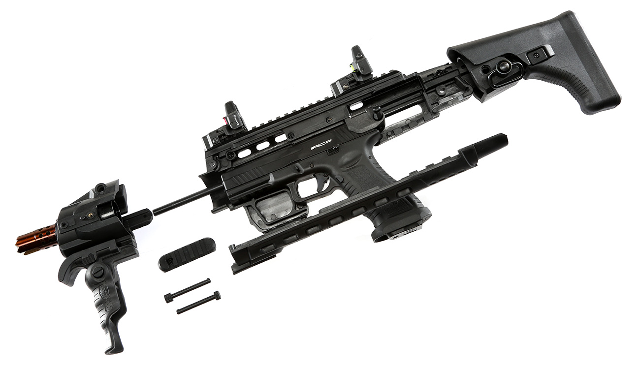 APS Caribe Carbine Complete Pistol Kit CO2 BlowBack 6mm BB schwarz Bild 10