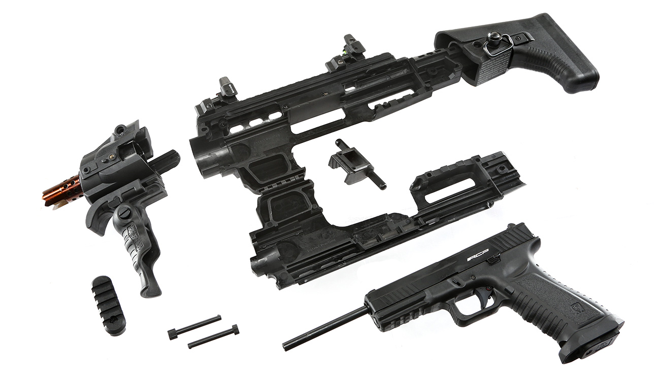 APS Caribe Carbine Complete Pistol Kit CO2 BlowBack 6mm BB schwarz Bild 11