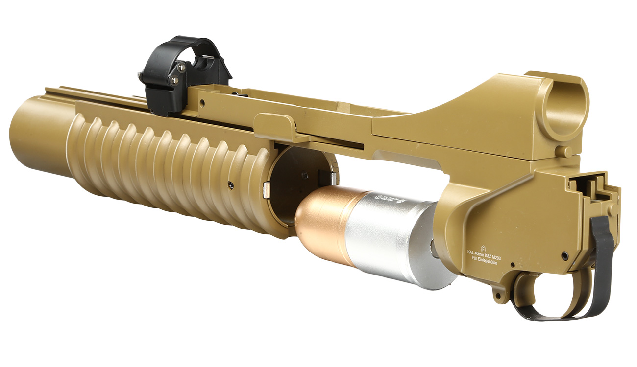 Double Bell M203 40mm Granatwerfer Vollmetall (3in1) Desert Tan - Short Version Bild 10
